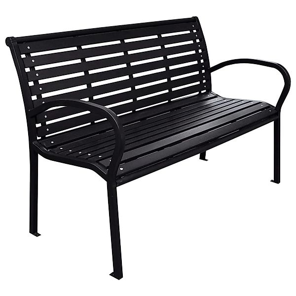 vidaXL Gartenbank Schwarz 116 cm Stahl und WPC 319578 günstig online kaufen