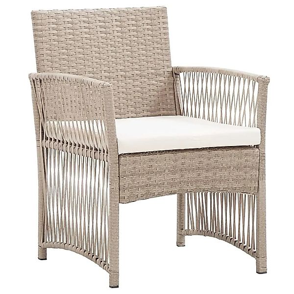 vidaXL Gartensessel mit SitzKissen 2 Stk Beige Poly Rattan 363408 günstig online kaufen