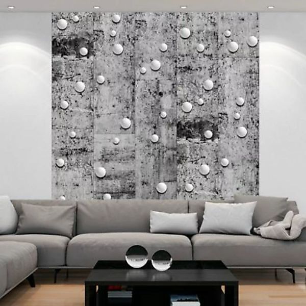 artgeist Fototapete Pearls on Concrete weiß/grau Gr. 50 x 1000 günstig online kaufen