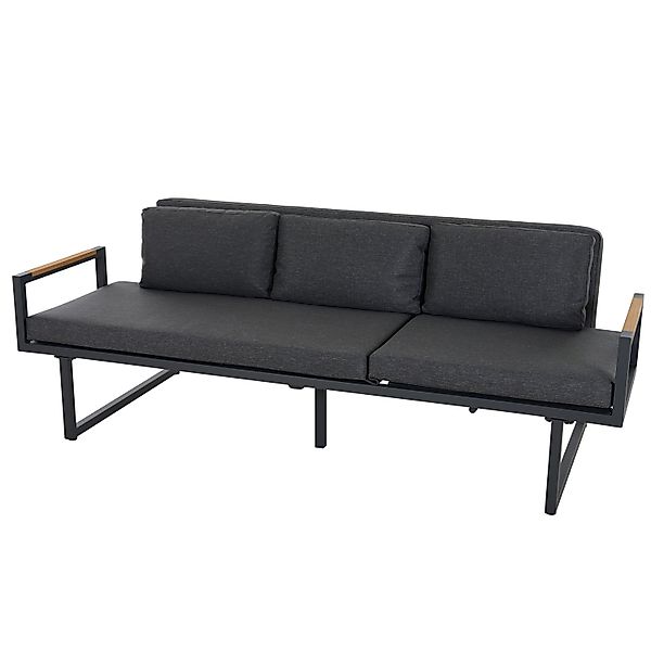 Siena Garden 3-er Loungesofa Calera Verstellbar 90,3x 219 x 76,7 cm Anthraz günstig online kaufen