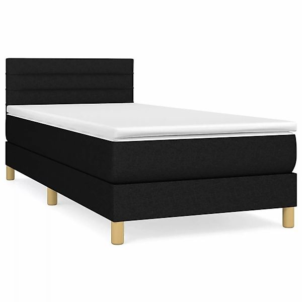 vidaXL Boxspringbett Boxspringbett mit Matratze Schwarz 100x200 cm Stoff Be günstig online kaufen