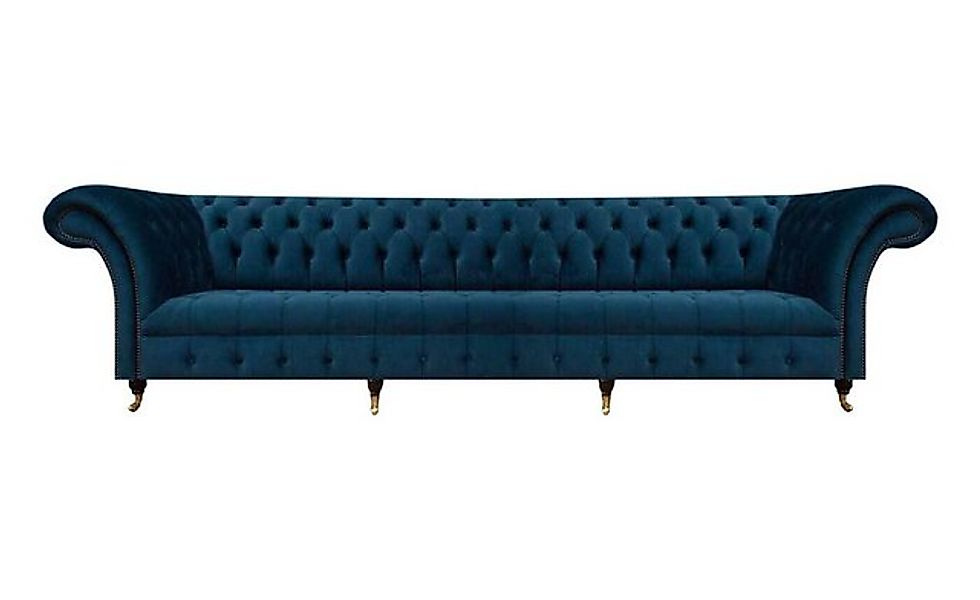 JVmoebel 4-Sitzer Chesterfield Textilsofa Designer Wohnzimmer Couchen Blaue günstig online kaufen