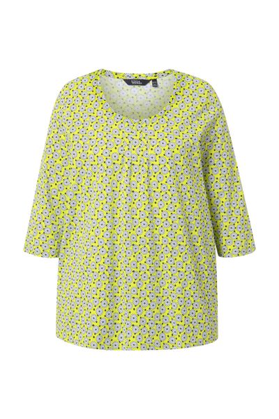 Ulla Popken T-Shirt T-Shirt Blüten A-Linie günstig online kaufen