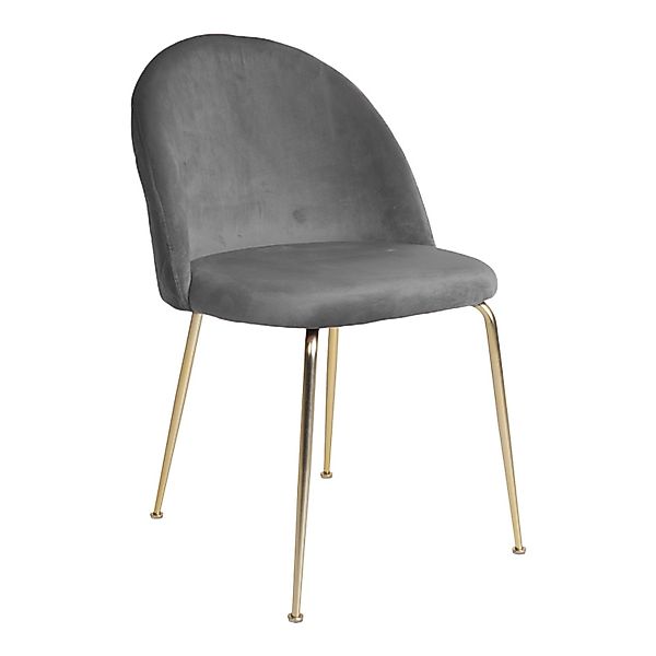 ebuy24 Geles Esszimmerstuhl Grau Velour Beine im Messing Look günstig online kaufen