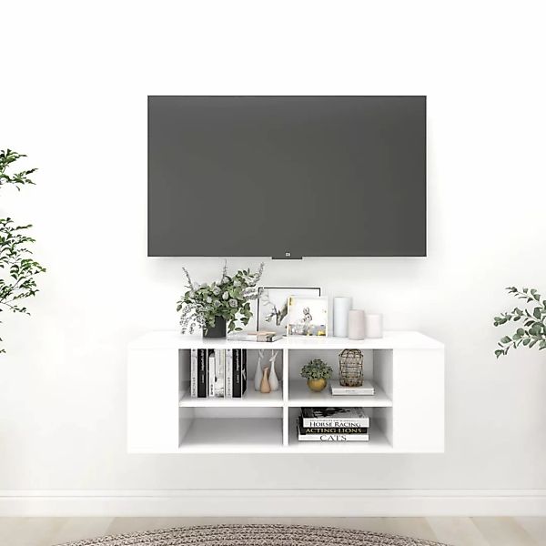 Tv-wandschrank Weiß 102x35x35 Cm Spanplatte günstig online kaufen