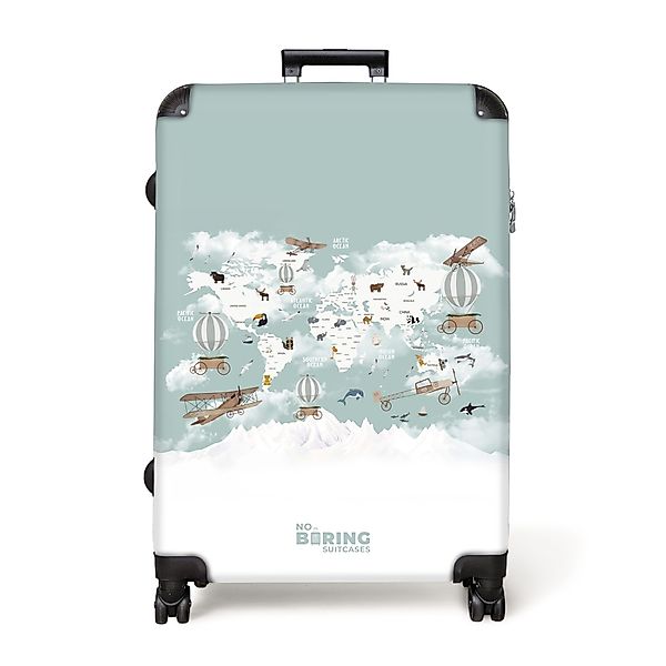 NoBoringSuitcases.com© Hartschalen-Trolley Weltkarte - Kind - günstig online kaufen