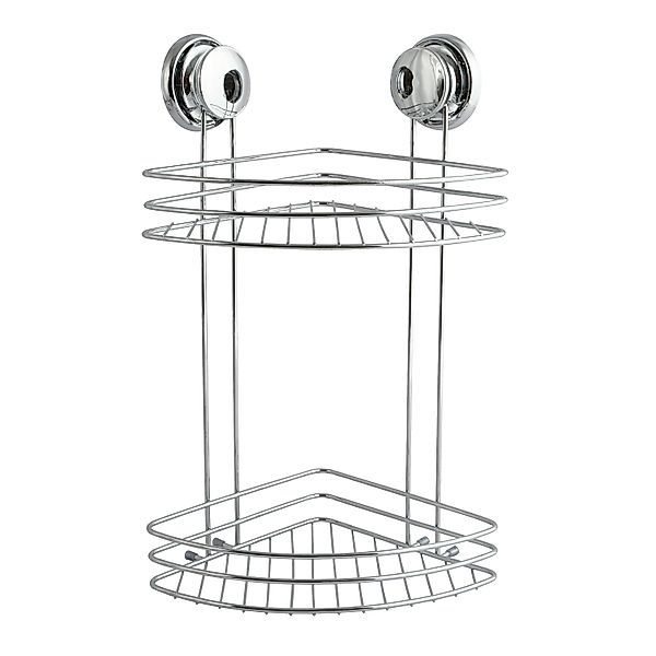 MSV Eck-Duschregal Mega Ventouses Stahl 21,5 x 21,5 x 39,7 cm Chrom günstig online kaufen