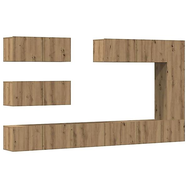 vidaXL 7-Tlg TV-Schrank-Set Wandmontage Artisan-Eiche Holzwerkstoff 3329140 günstig online kaufen