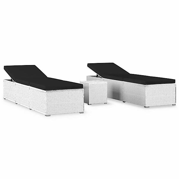 vidaXL Gartenliege 3-tlg. Garten-Sonnenliegen mit Teetisch günstig online kaufen