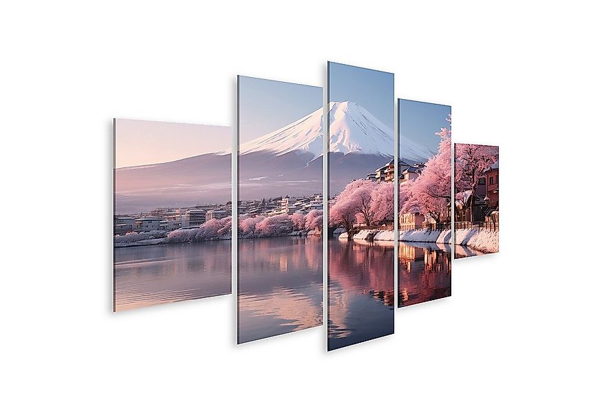 islandburner Leinwandbild Schöne Fuji Berg Kirschblüten Japan Frühling Sais günstig online kaufen