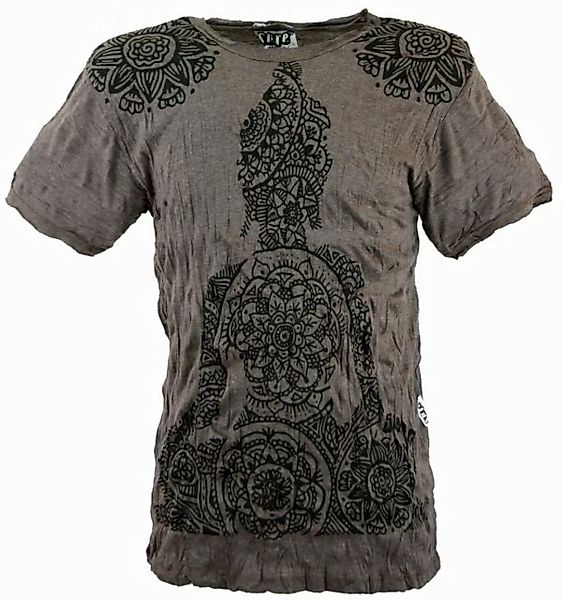 Guru-Shop T-Shirt Sure Herren T-Shirt Mandala Buddha - taupe Goa Style, Fes günstig online kaufen