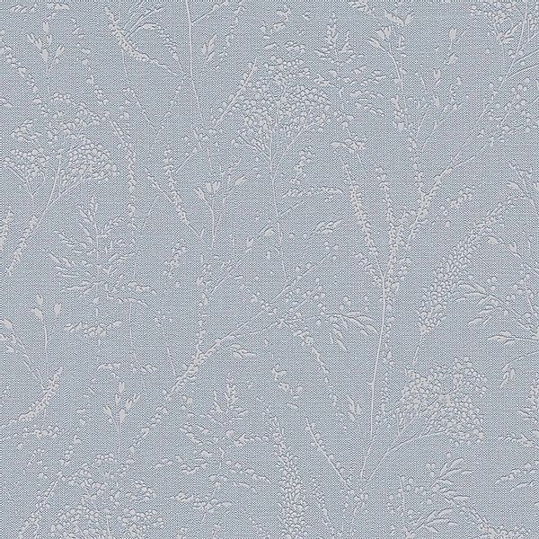 PROFHOME 397663-GU Ton-in-Ton Tapete Floral schimmernd Blau Grau 0,53 m x 1 günstig online kaufen