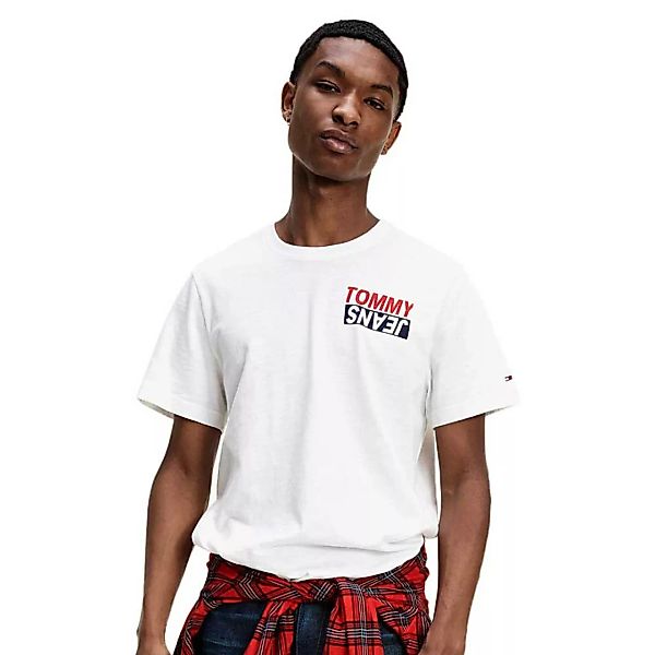 Tommy Jeans Back Logo Contrast Kurzärmeliges T-shirt S White günstig online kaufen