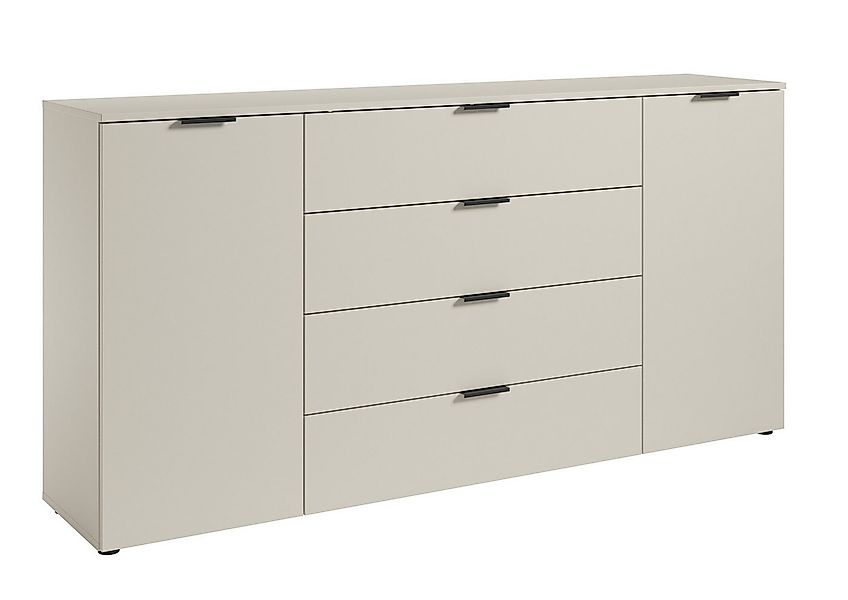 PREISBRECHER Sideboard Linz, 2 Türen, 4 Schübe, in Kaschmir - 180x90x40cm ( günstig online kaufen