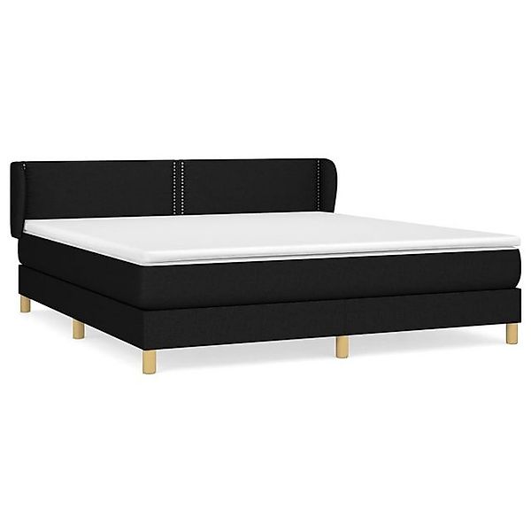 vidaXL Boxspringbett, Boxbett mit Matratze Schwarz 160x200 cm Stoff günstig online kaufen