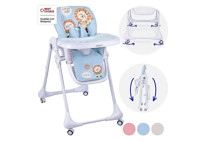 Daliya® Hochstuhl SITONMI 3in1 Kinderhochstuhl & Babyliege, extra breite Rü günstig online kaufen