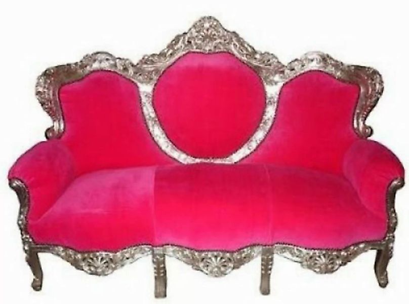 Casa Padrino Loungesofa Barock Lounge Sofa "King" Pink / Silber günstig online kaufen