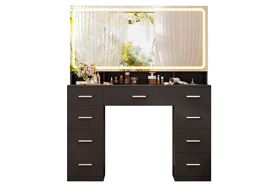 MSMASK Schminktisch mit LED Beleuchtung, XXL Spiegel-Kosmetiktisch mit Lade günstig online kaufen