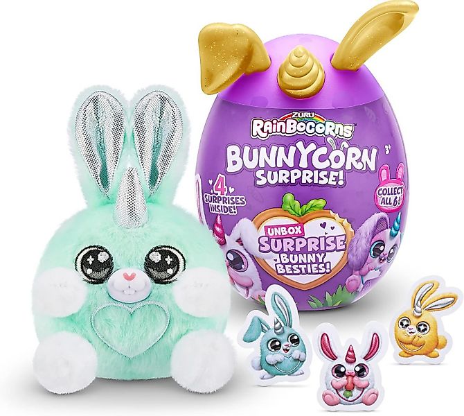 ZURU Kuscheltier Rainbocorns Bunnycorn Kapsel mit Plüschtier & Stickern (1- günstig online kaufen