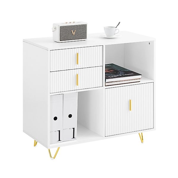 SoBuy Aktenschrank Druckertisch mit 3 Schubladen Sideboard für Büro Weiß AS günstig online kaufen