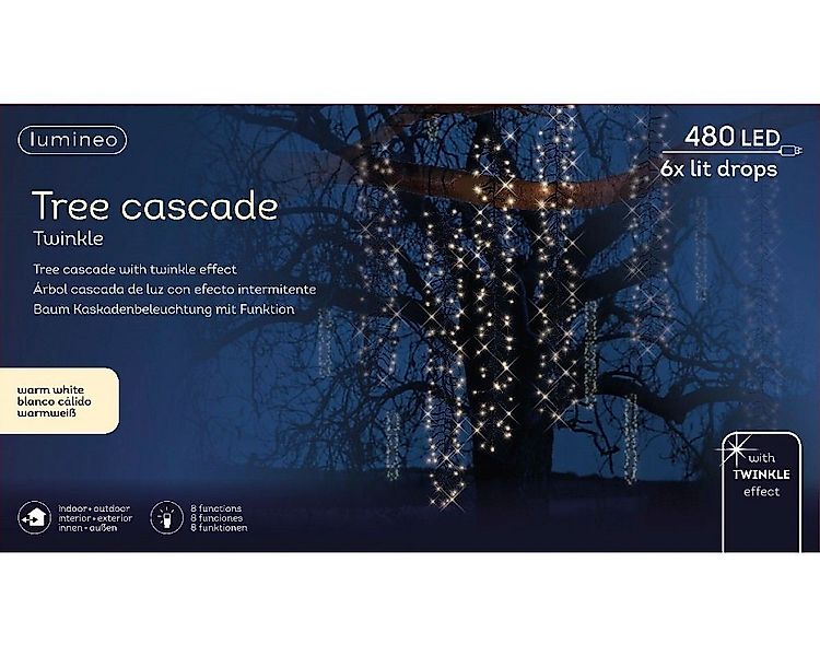 Lumineo LED-Lichterkette Lumineo Baumbeleuchtung, Cluster Twinkle 480 LED 6 günstig online kaufen