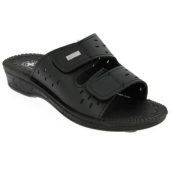 emeco Damen Pantoletten Schlappen Latschen mit Soft Fußbett Sandalette 3 Fa günstig online kaufen