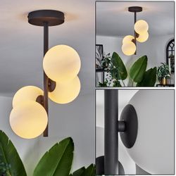 hofstein Deckenleuchte Deckenlampe aus Metall/Glas in günstig online kaufen