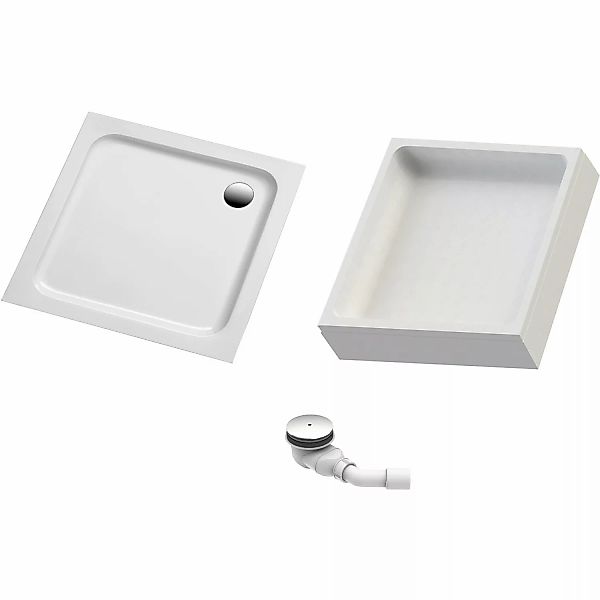 Ottofond Duschwannen-Set Quadrat 90 cm x 90 cm Weiß günstig online kaufen