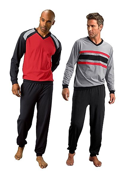 le jogger Pyjama, (Packung, 4 tlg., 2 Stück), in langer Form günstig online kaufen