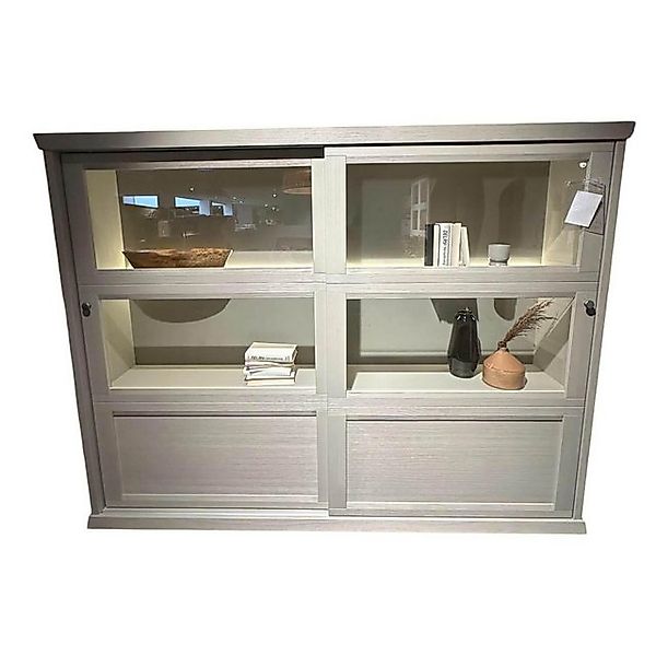 WÖSTMANN MARKENMÖBEL Standvitrine Highboard WM Casa 220 Pinie Massiv Grau S günstig online kaufen
