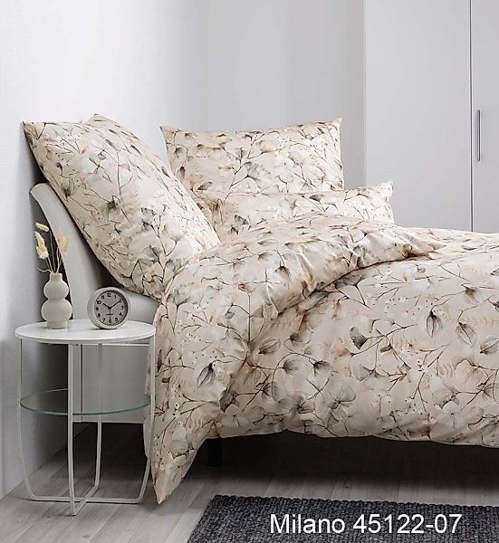 Janine Janine Mako-Satin Bettwäsche MILANO 45122 natur mocha silber Größe: günstig online kaufen