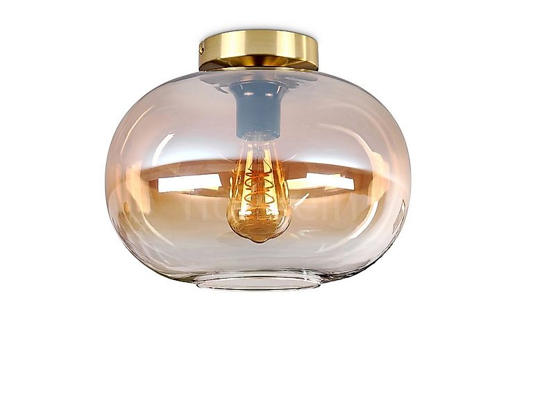 hofstein Deckenleuchte Deckenlampe aus Metall/Glas in Goldfarben/Schwarz/Be günstig online kaufen