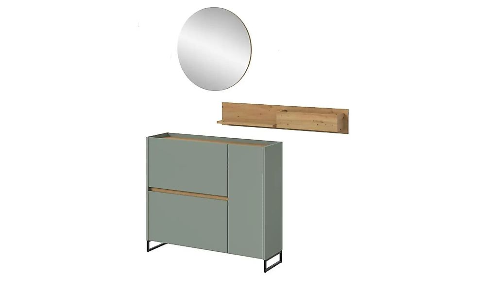 Garderobenkombination   ¦ grün ¦ Maße (cm): B: 197 H: 140 Garderoben & Klei günstig online kaufen
