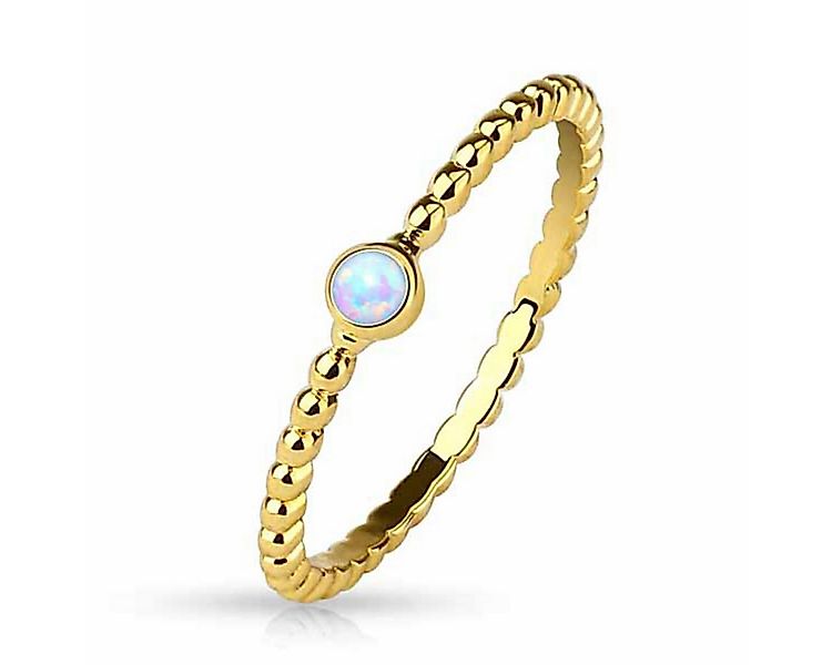 Order & Smile Schmuck Fingerring Opal Ring gold: Stapelring / Midi Ring gef günstig online kaufen