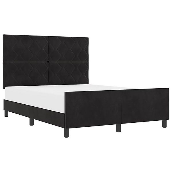 vidaXL Bett Schwarzer Samt Bettgestell 160x200 cm (1-tlg) günstig online kaufen