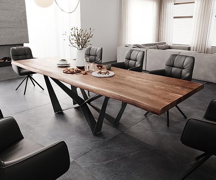 DELIFE Esstisch Edge, Akazie Braun 300x100 günstig online kaufen