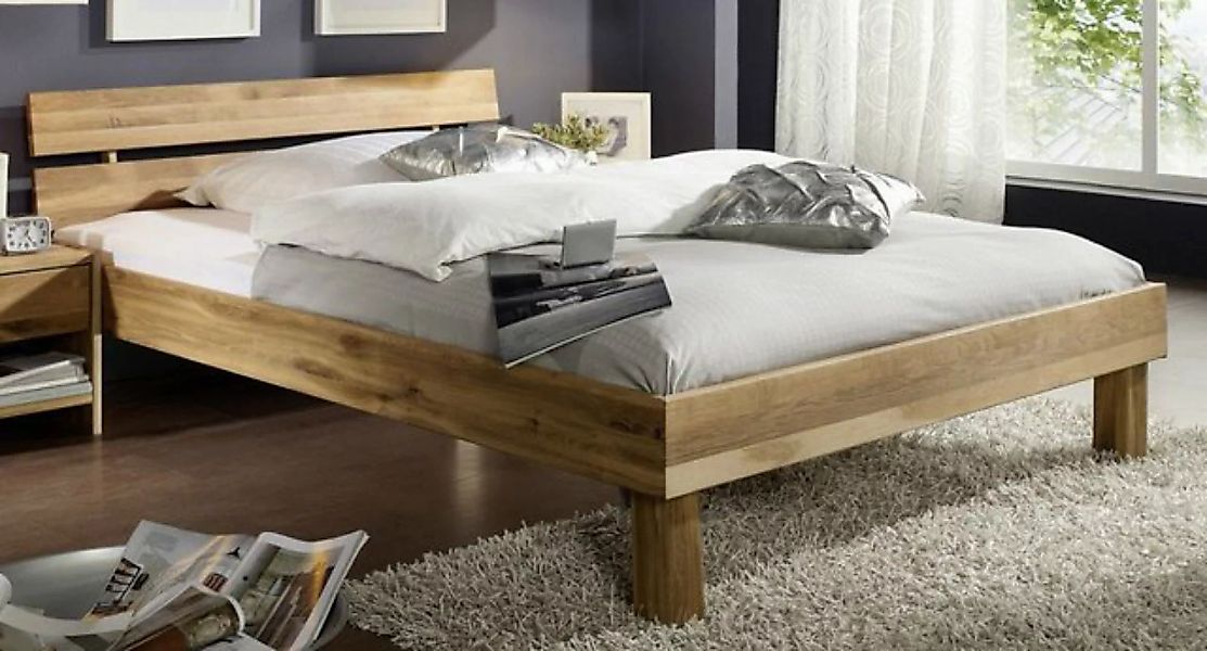 Main Möbel Massivholzbett Bett "Lewis" 140x200cm Wildeiche geölt günstig online kaufen