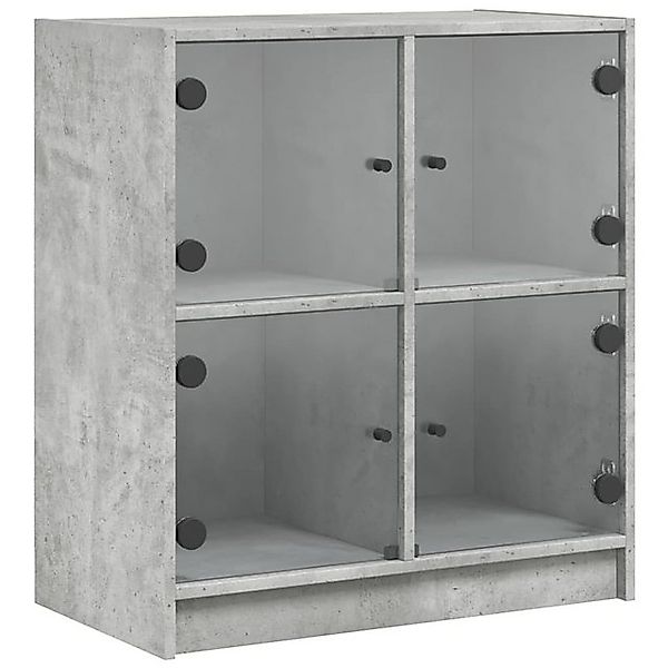vidaXL Beistellschrank Beistellschrank mit Glastüren Betongrau günstig online kaufen