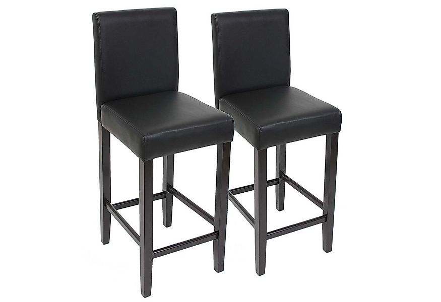 PROREGAL® Barhocker 2er-Set Barhocker gepolstert mit Lehne Kunstleder Schwa günstig online kaufen