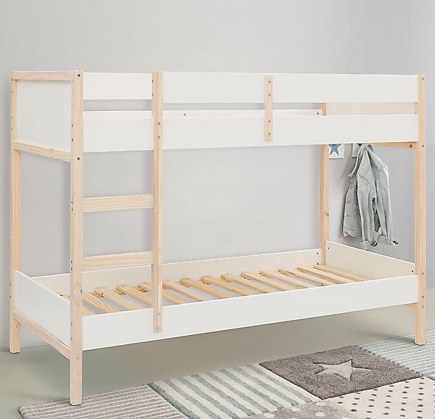 Lüttenhütt Etagenbett "Janne", Kiefernholz, Etagenbett, inklusive Holzleite günstig online kaufen