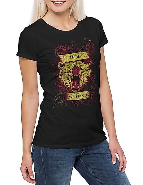 Urban Backwoods Print-Shirt Here We Stand Damen T-Shirt Affe Cowboy Hut Ste günstig online kaufen