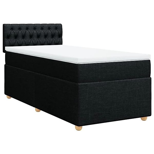 vidaXL Boxspringbett mit Matratze Schwarz Stoff 3286861 günstig online kaufen