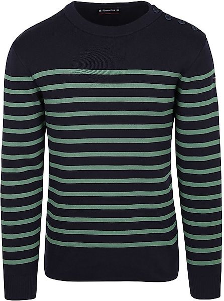 Armor-Lux Groix Pullover Streifen Navy Grün - Größe XL günstig online kaufen
