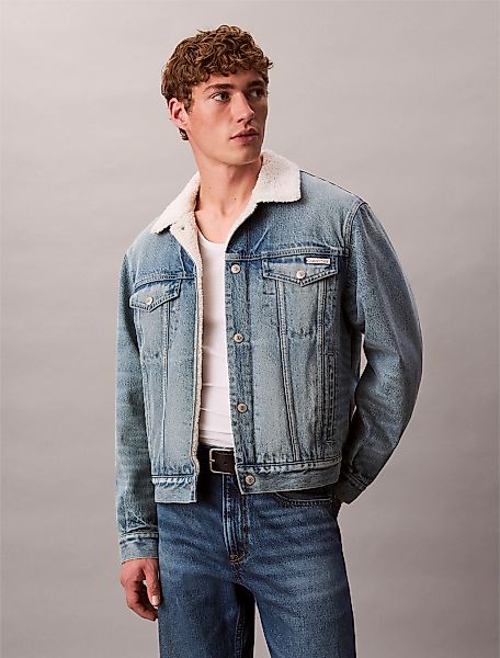 Calvin Klein Jeans Jeansjacke "90S SHERPA TRUCKER TINTED THUNDR" ohne Kapuz günstig online kaufen