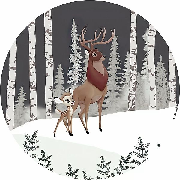 Komar Vliesfototapete Dot Bambi Great Prince selbstklebend Ø 125 cm günstig online kaufen