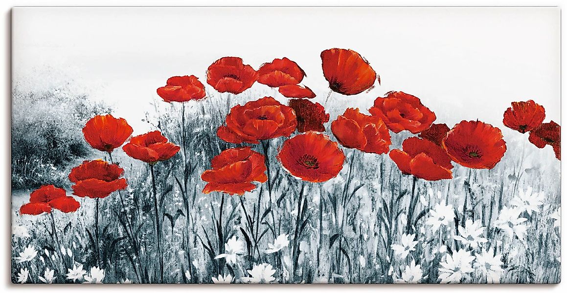 Artland Leinwandbild "Roter Mohn im Feld" Blumen 1 Stk. tlg. als Leinwandbi günstig online kaufen