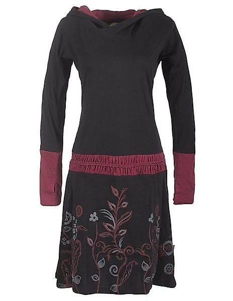 Vishes Jerseykleid Blumen Kleid mit Kapuze und geknüpftem Gürtel Ethno, Goa günstig online kaufen