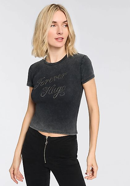 HUGO Blue T-Shirt "Dever" mit Schriftzug vorn, Rundhals günstig online kaufen