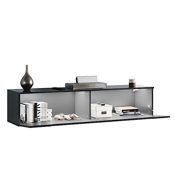 SONNI Sideboard TV Lowboard 140x35x30cm Weiß/Swarz günstig online kaufen