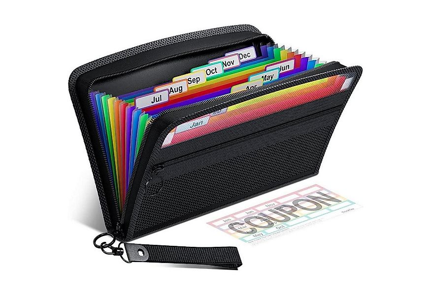 LuxusKollektion Fächermappe Quittung Coupon Organizer 12 Taschen kleine Akk günstig online kaufen